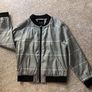 Bomber Jacket in Check Print